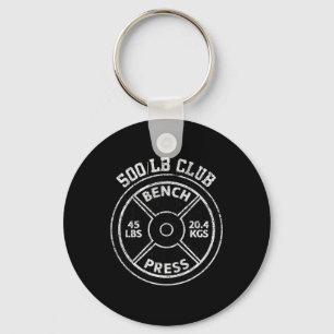 500 Lbs Pound Bench Press Club Gym Weightlifting P Key Ring