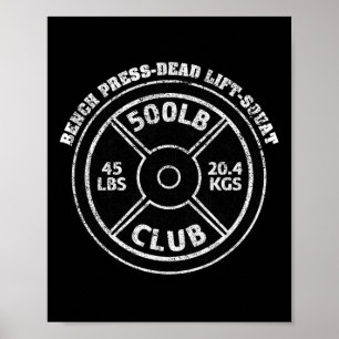500 Lbs Pound Club Gym Weightlifting Dead Lift Ben Poster