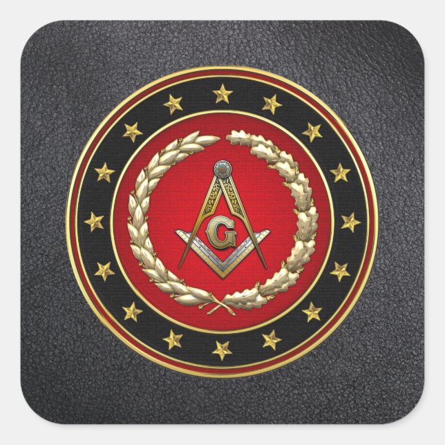 [500] Masonic Square and Compasses [3rd Degree] Sticker (Front)