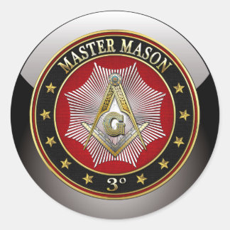 [500] Master Mason - 3rd Degree Square & Compasses Classic Round Sticker