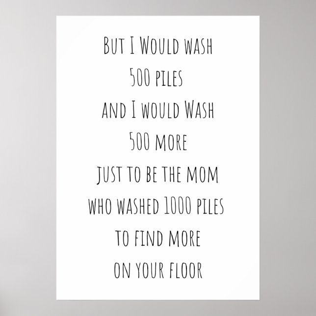 500 piles of laundry sign (Front)