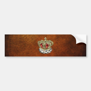 [500] Prince [King] Royal Crown [Fur+Gold][Red] Bumper Sticker