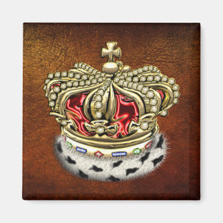 [500] Prince [King] Royal Crown [Fur+Gold][Red] Magnet