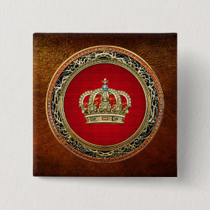 [500] Prince-Princess King-Queen Crown [Belg.Gold] 15 Cm Square Badge