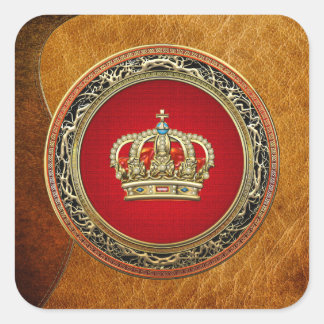 [500] Prince-Princess King-Queen Crown [Belg.Gold] Square Sticker