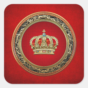 [500] Prince-Princess King-Queen Crown [Belg.Gold] Square Sticker