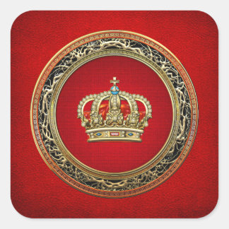 [500] Prince-Princess King-Queen Crown [Belg.Gold] Square Sticker