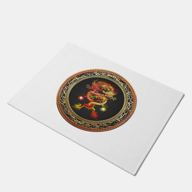 [500] Red and Yellow Dragons Doormat (Angled)