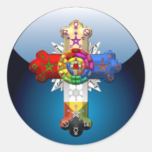[500] Rosy Cross (Rose Croix) Classic Round Sticker