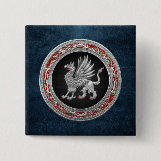 [500] Sacred Silver Griffin 15 Cm Square Badge