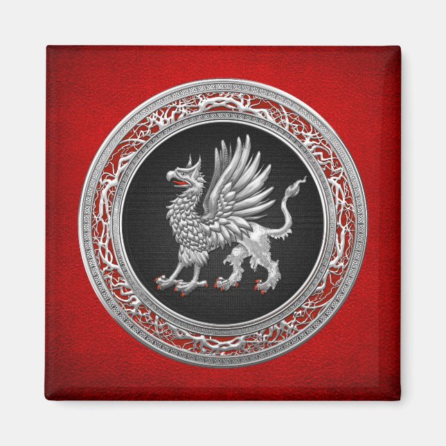 [500] Sacred Silver Griffin Magnet (Front)