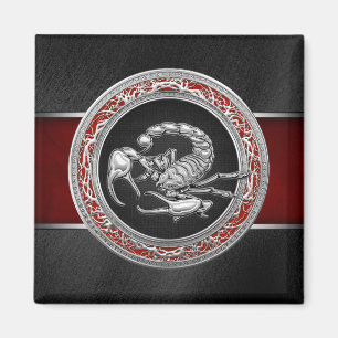 [500] Sacred Silver Scorpion on Black Magnet