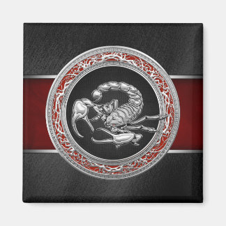 [500] Sacred Silver Scorpion on Black Magnet