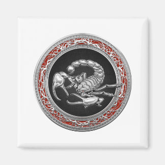 [500] Sacred Silver Scorpion on Black Magnet