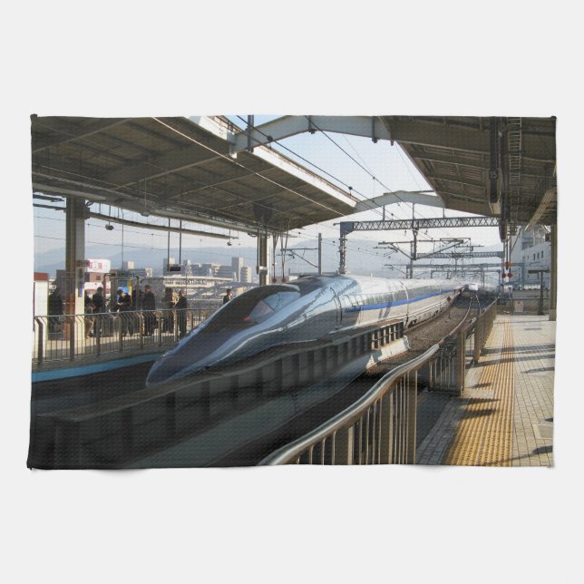 500 Series Shinkansen 新幹線 Bullet Train Tea Towel (Horizontal)