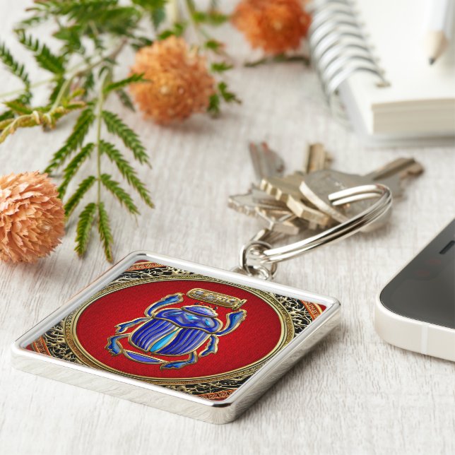 [500] Treasure Trove: Ancient Egyptian Scarab Key Ring (Side)
