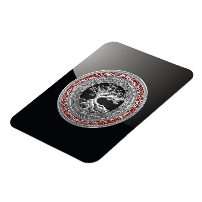 [500] Treasure Trove: Celtic Tree of Life [Silver] Magnet (Left Side)