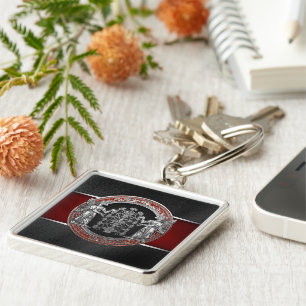 [500] Two Silver Ninurtas with Tree of Life Key Ring