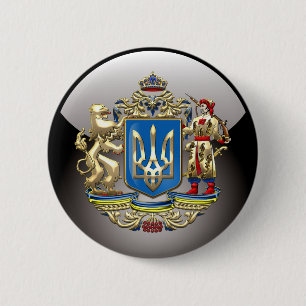 [500] Ukraine: Proposed Greater Coat of Arms 6 Cm Round Badge