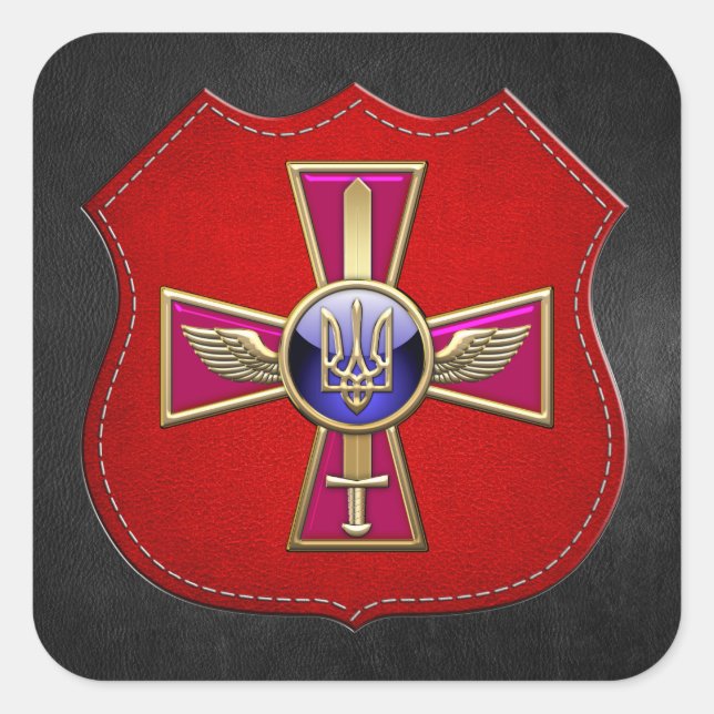 [500] Ukrainian Air Force Emblem Square Sticker (Front)