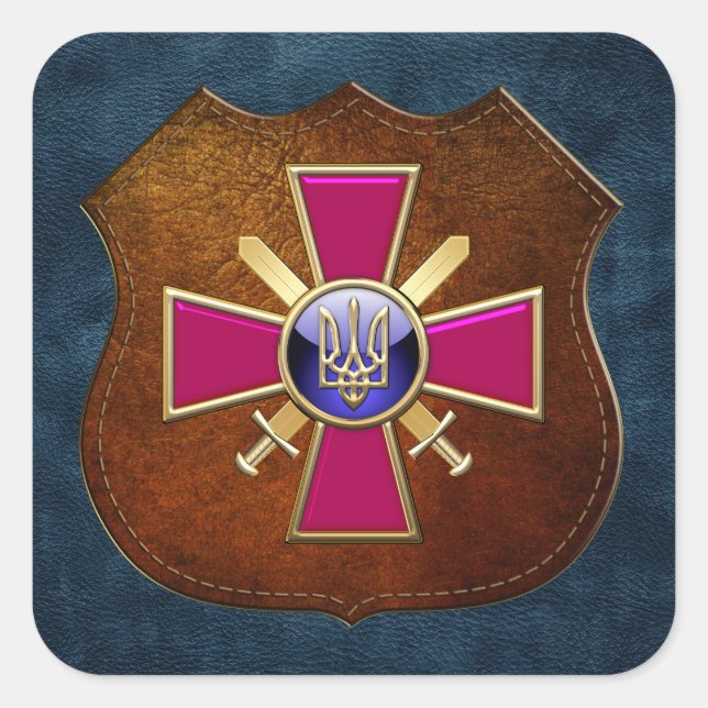 [500] Ukrainian Ground Forces Emblem Square Sticker (Front)
