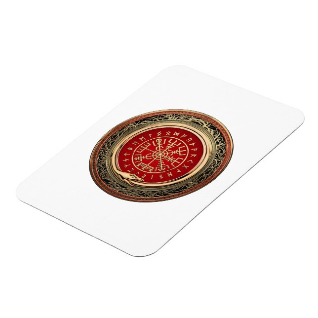 [500] Vegvisir - Viking Gold Magic Runic Compass Magnet (Left Side)