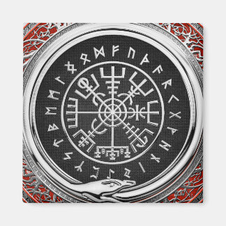 [500] Vegvisir - Viking Silver Magic Runic Compass Magnet
