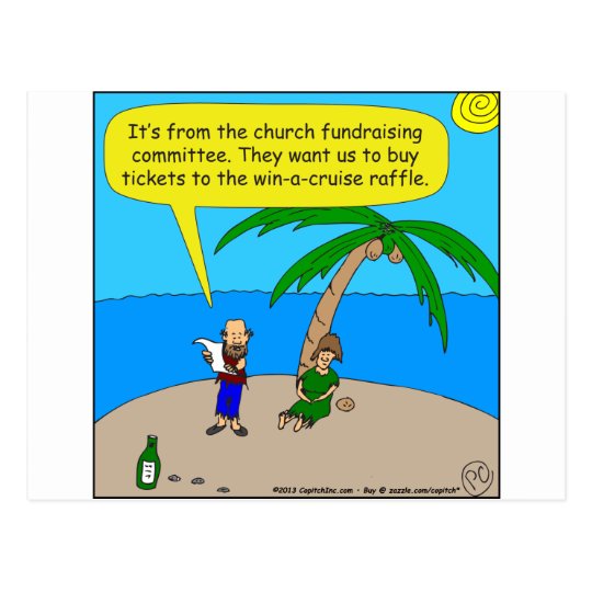 501 church fundraiser cartoon postcard