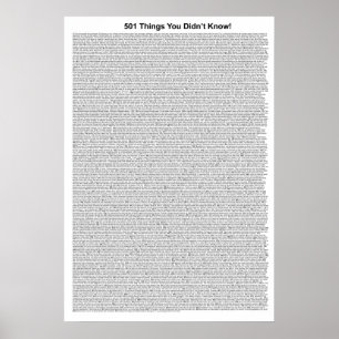 501 Things You Didn't Know (White) Poster