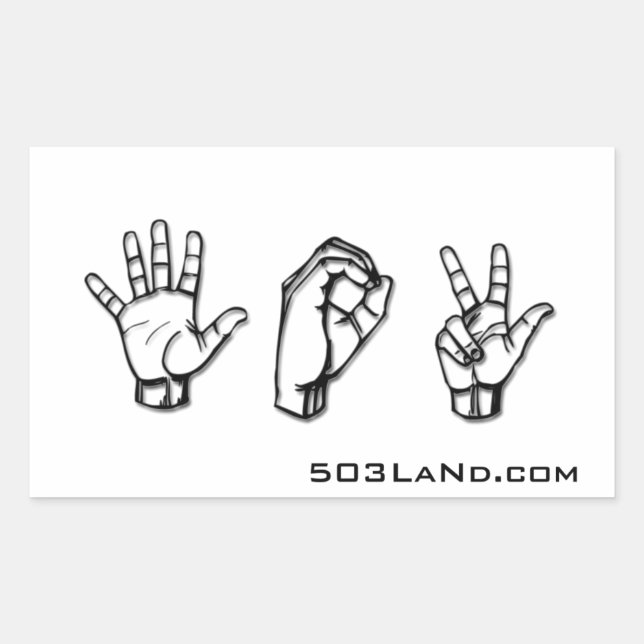503 Handz w/ URL Rectangular Sticker (Front)
