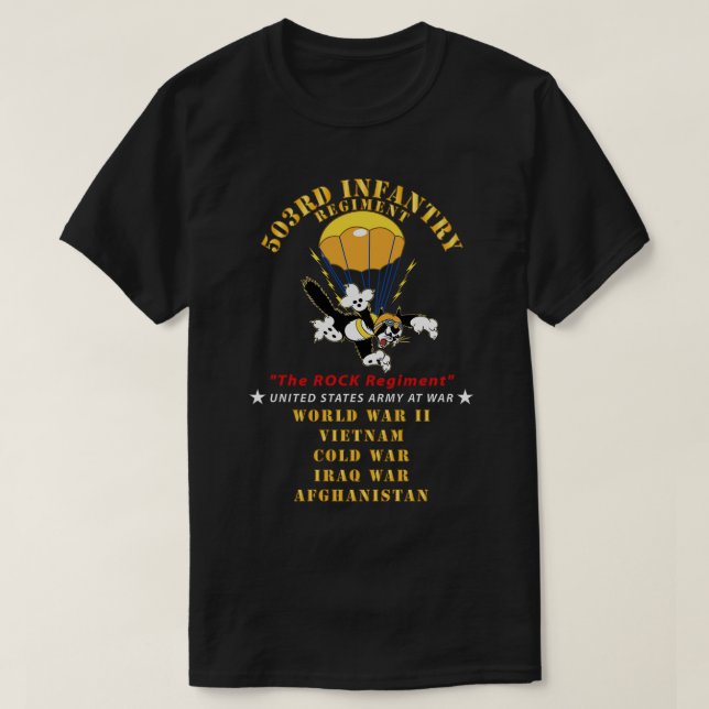 503rd Parachute Infantry Regiment The Rock Regimen T-Shirt (Design Front)