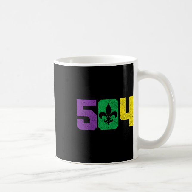 504 Area Code Pride Nola New Orleans Louisiana Mar Coffee Mug (Right)