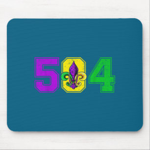 504 Fleur De Lis Mardi Design Mouse Mat