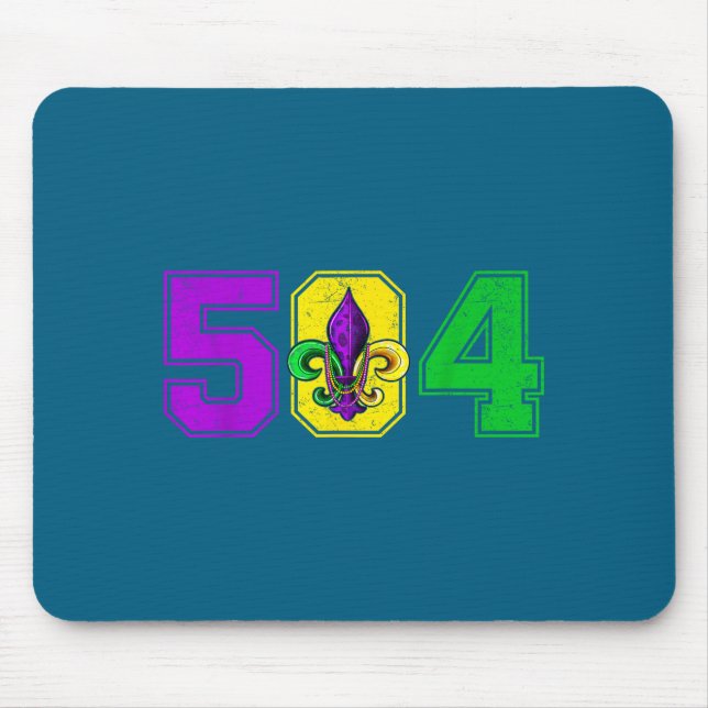 504 Fleur De Lis Mardi Design Mouse Mat (Front)
