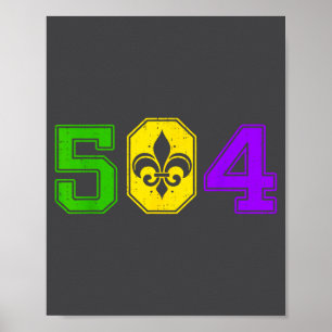 504 Mardi Gras New Orleans Louisiana Carnival Men Poster