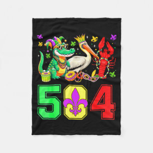 504 Nola Mardi Gras New Orleans Louisiana Parade Fleece Blanket