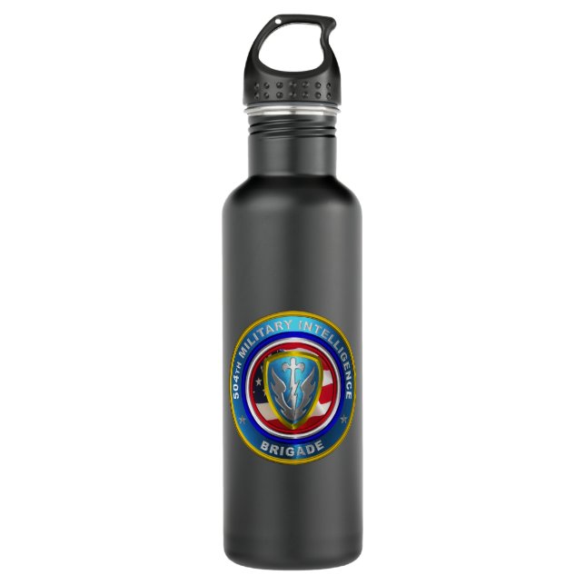 504th Military Intelligence Brigade  710 Ml Water Bottle (Front)