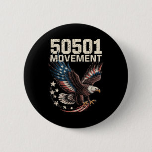 50501 American Flag In Flight Eagle With Stars Tan 6 Cm Round Badge