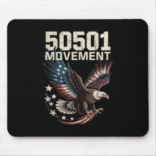 50501 American Flag In Flight Eagle With Stars Tan Mouse Mat