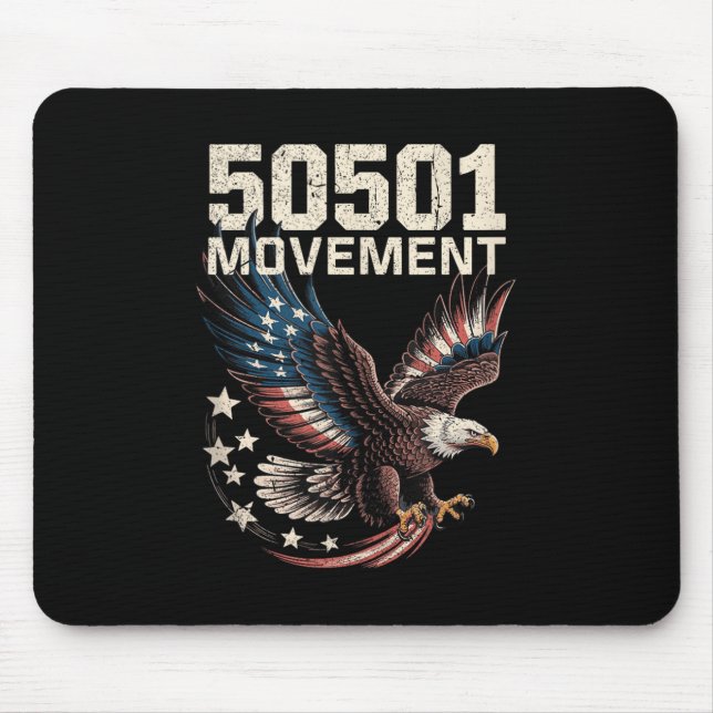 50501 American Flag In Flight Eagle With Stars Tan Mouse Mat (Front)