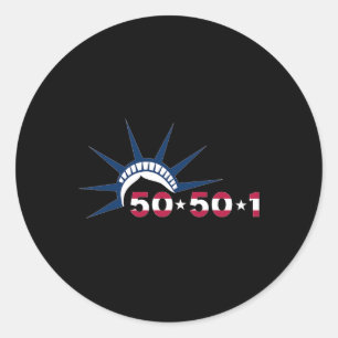 50501 Protest Movement Statue Of Liberty Against T Classic Round Sticker