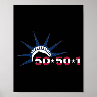 50501 Protest Movement Statue Of Liberty Against T Poster