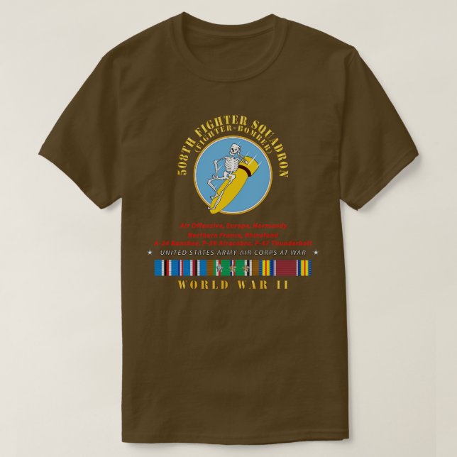 508th Fighter Squadron Fighter Bomber Campaigns EU T-Shirt (Design Front)