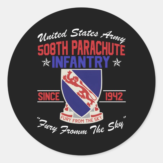 508Th Parachute Infantry Regit Classic Round Sticker (Front)
