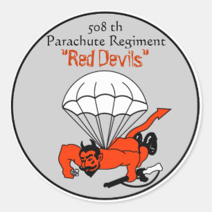 508th "Red Devils" Paracute Regiment, 82nd Airborn Classic Round Sticker