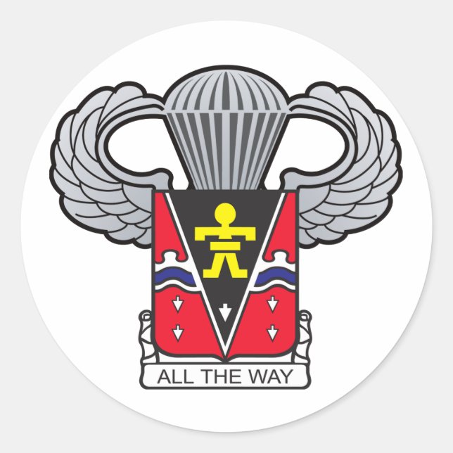 509th Airborne Crest with Airborne Wings Classic Round Sticker (Front)