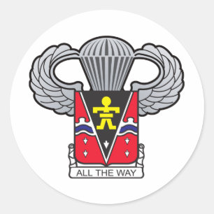 509th Airborne Crest with Airborne Wings Classic Round Sticker