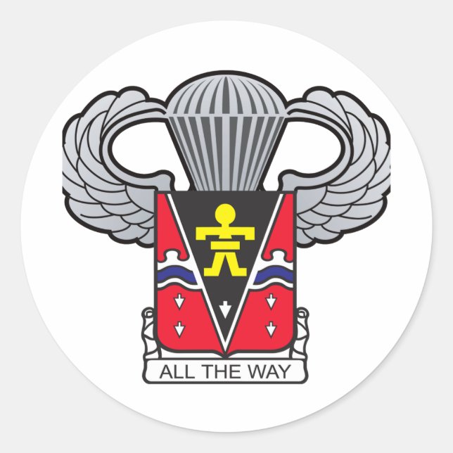 509th Airborne with Airborne Wings 2 Classic Round Sticker (Front)