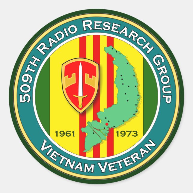 509th RRG - ASA Vietnam Classic Round Sticker (Front)