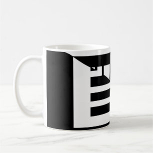 50/50 wall, bars Modern black and white art deco Coffee Mug